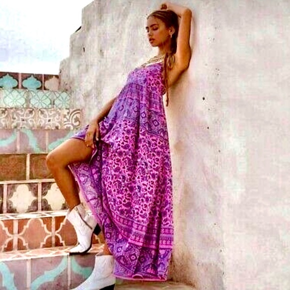 🌺🎉HP🎉🌺 Spell & The Gypsy Journey Strappy Maxi Dress Mulberry - Picture 2 of 16
